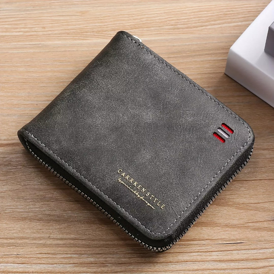 SaintGarnier™ | Vintage Guard PU Leather Wallet – Secure & Slim