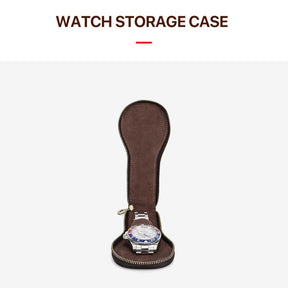 SaintGarnier™ | Vintage Leather Watch Travel Case – Timeless Protection